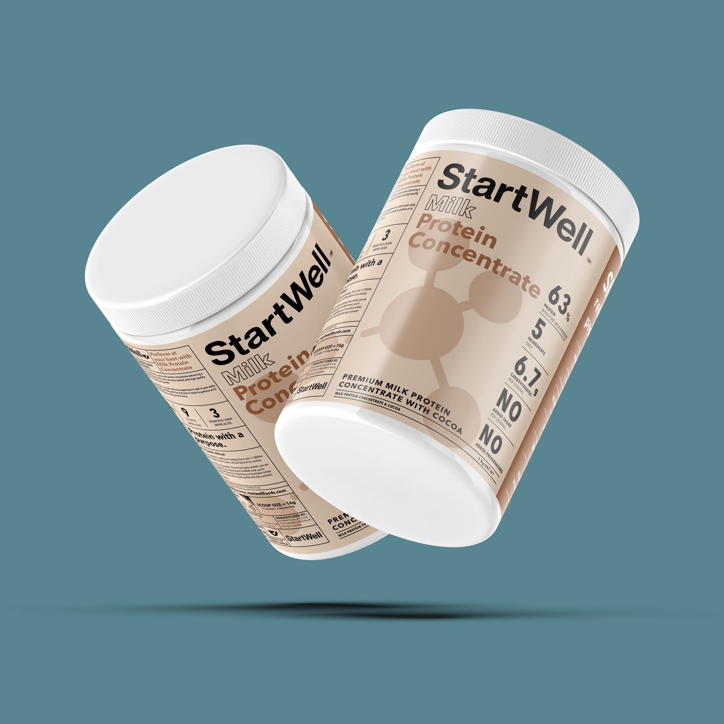 StartWell Cocoa Milk Protein Concentrate • Premium Cocoa Milk Protein Powder. (1 Kg Tub)