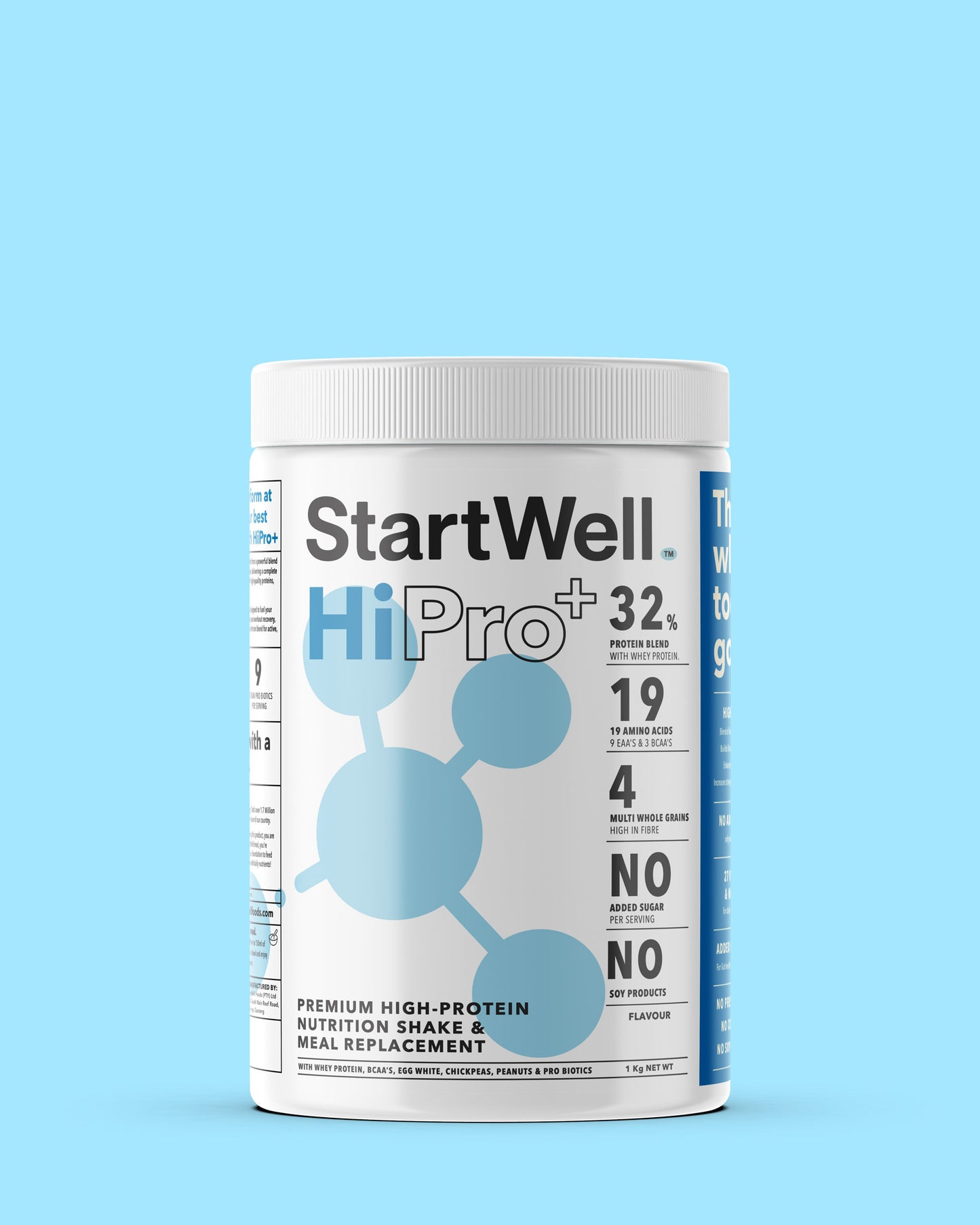 Startwell HiPro+ • Premium high-protein, Nutrient Dense Shake & Meal Replacement. (1 Kg Tub)