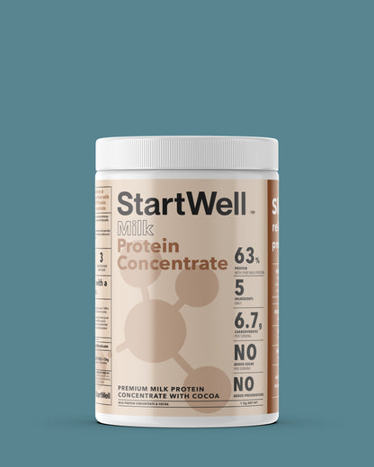 StartWell Cocoa Milk Protein Concentrate • Premium Cocoa Milk Protein Powder. (1 Kg Tub)