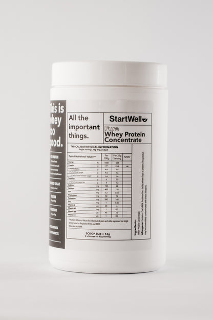 StartWell Premium Pure Whey Protein Concentrate Powder. (1 Kg Tub)