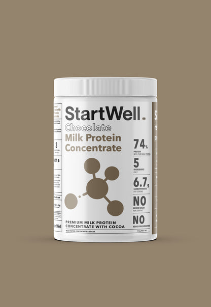 StartWell Premium Chocolate Milk Protein Concentrate Powder. (1 Kg Tub)