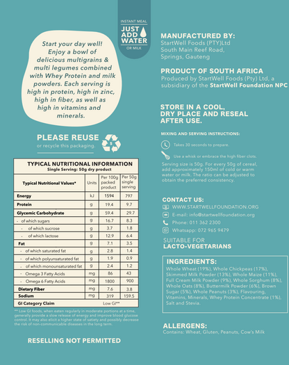 Startwell Kids - High Protein, Multi Whole Grain & Legume Cereal (12kg Bucket)