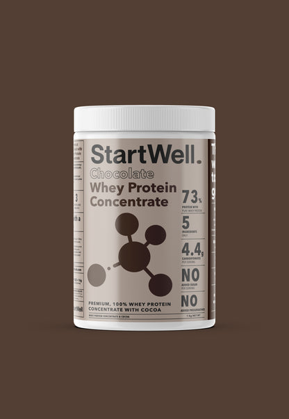 StartWell Premium Chocolate Whey Protein Concentrate Powder. (1 Kg Tub)