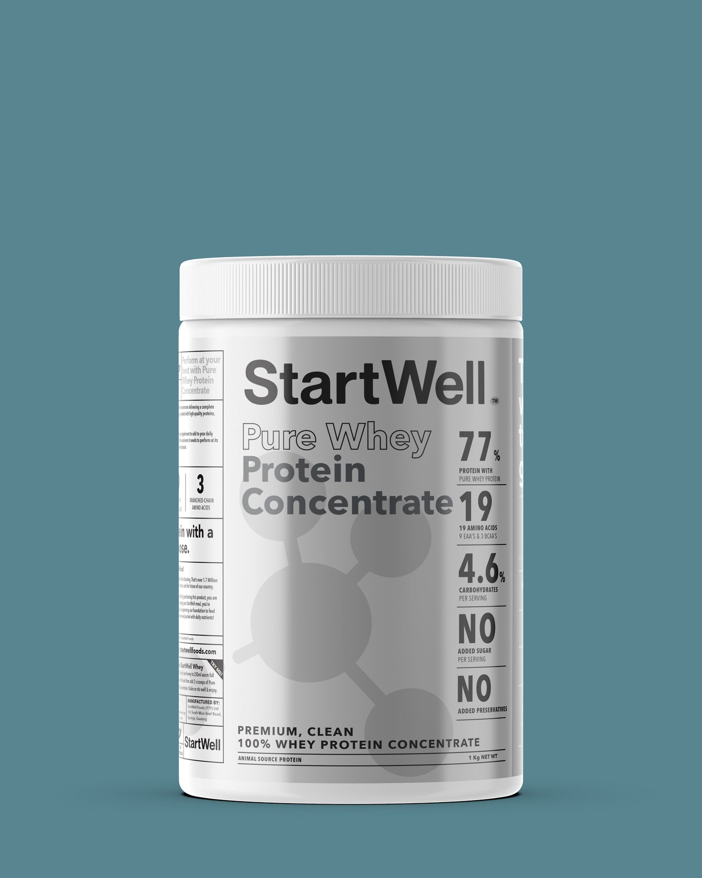 StartWell Pure Whey Protein Concentrate • Premium Pure Whey Protein Powder. (1 Kg Tub)