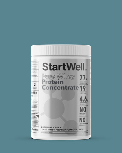 StartWell Pure Whey Protein Concentrate • Premium Pure Whey Protein Powder. (1 Kg Tub)