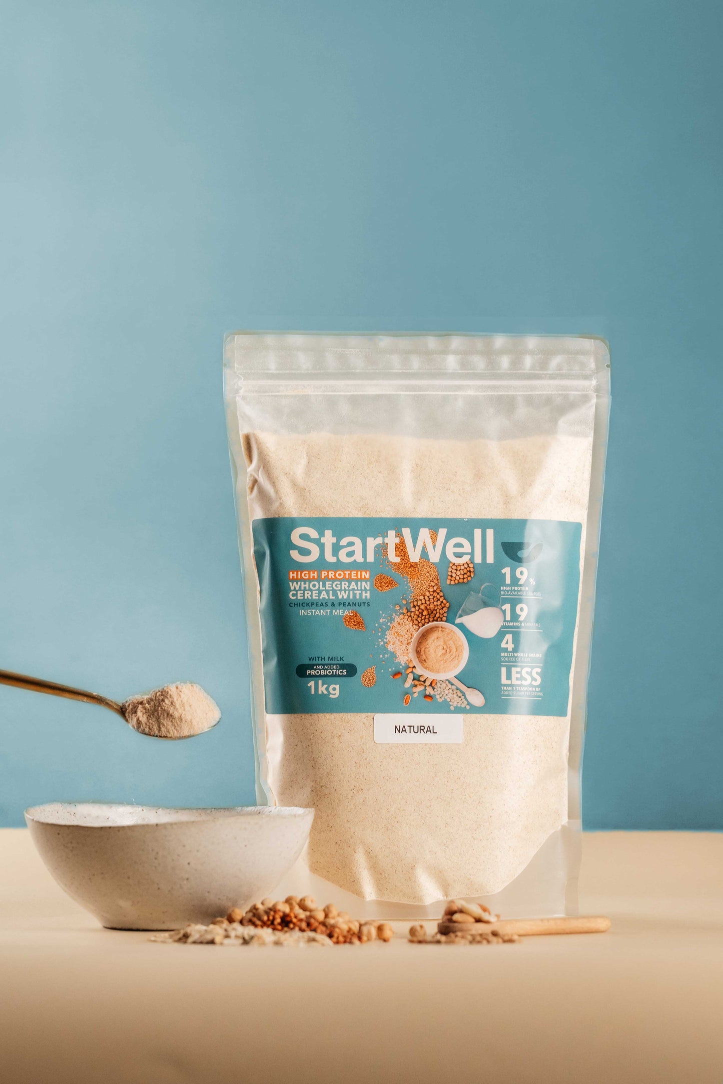 StartWell 1kg Pouch - High Protein, Multi Whole Grain & Legume Cereal
